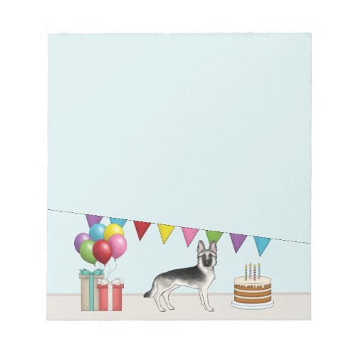 Silver Sable German Shepherd Dog Colorful Birthday Notepad