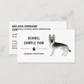 Silver Sable German Shepherd Dog Kennel Breeder Business Card (Front/Back)