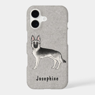 Silver Sable German Shepherd Dog With Custom Name iPhone 17 Case