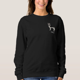 Silver Sable German Shepherd Dog With Custom Text Sweatshirt