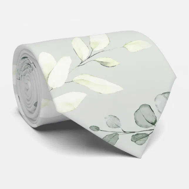 Silver Sage Eucalyptus Greenery Wedding Neck Tie Zazzle