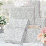 Silver Sage Green White Damask Elegant Wedding Wrapping Paper<br><div class="desc">A light silver sage green and white damask wedding wrapping paper.</div>