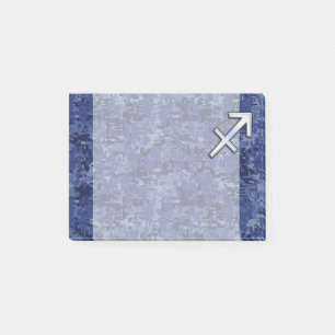 Silver Sagittarius Zodiac Sign Navy Digital Camo Post-it Notes