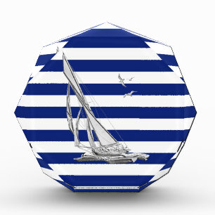 Silver Sailing on Nautical Stripes Award