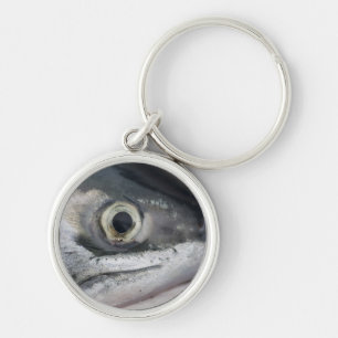 Silver Salmon Face Keychain