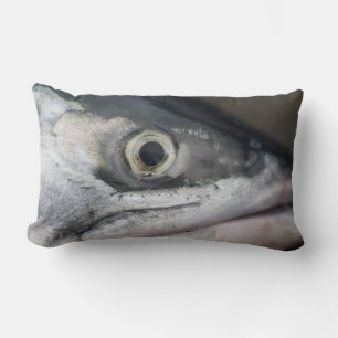 Silver Salmon Face Lumbar Pillow