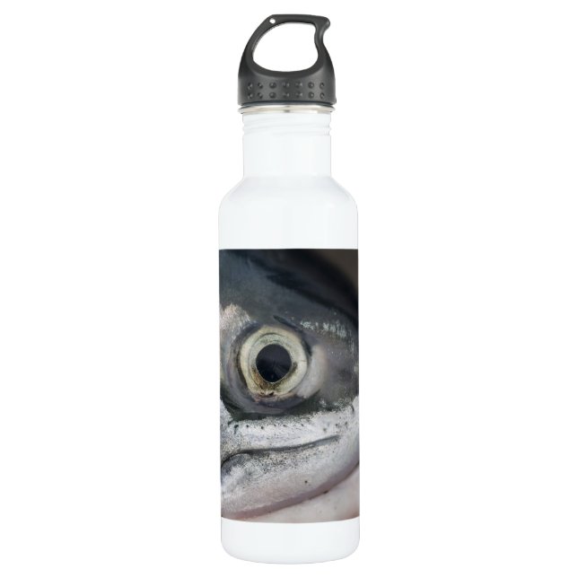 Silver Salmon Face Stainless Steel Water Bottle (Front)