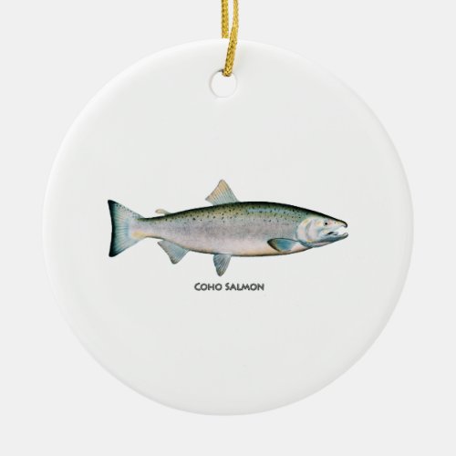 Silver Salmon ocean phase Ceramic Ornament