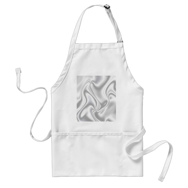 Silver Satin Adult Apron (Front)