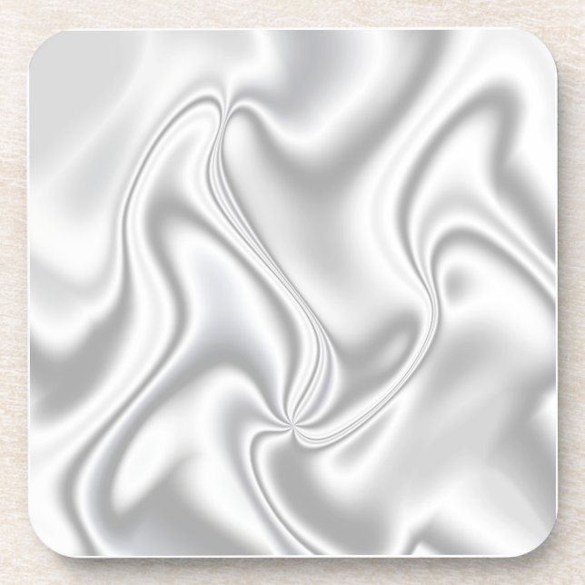 Silver Satin Beverage Coaster (Front)