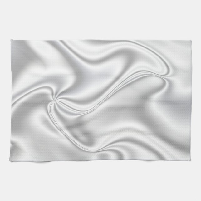 Silver Satin Kitchen Towel (Horizontal)