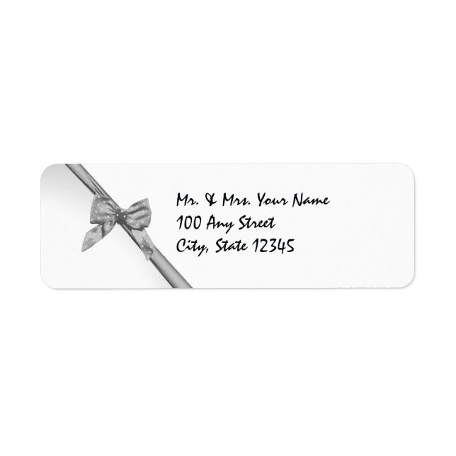 Silver Satin Ribbon Label (Front)