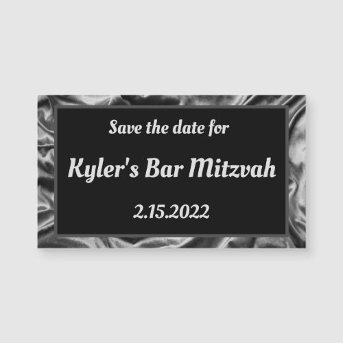 Silver Satin Save the Date Magnet