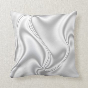 Silver Satin Throw Pillow by UTeezSF at Zazzle