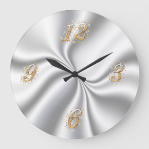 Silver Satin Wall Clock