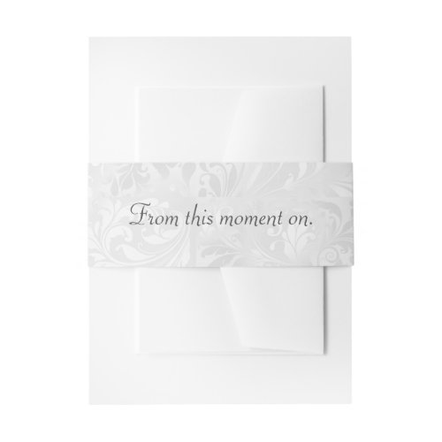 Silver Satin Wedding Quote Invitation Belly Band