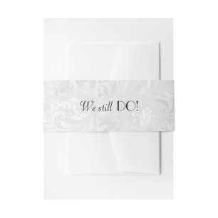 Silver Satin Wedding Vow Renewal Invitation Belly Band