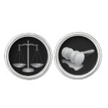 Silver Scales Of Justice And Gavel Cufflinks at Zazzle