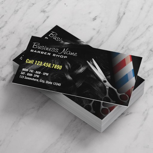 Customizable Silver Scissor Professional Barber Shop Business Card