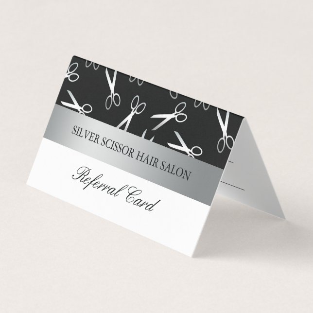 Silver Scissors Hair Salon Referral Card (Front)