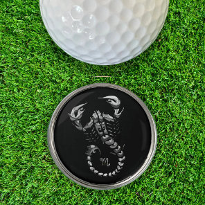 Silver Scorpio Zodiac Sign Astrology Scorpion Golf Ball Marker