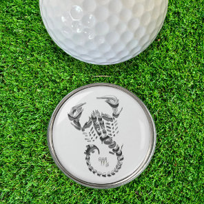 Silver Scorpio Zodiac Sign Astrology Scorpion Golf Ball Marker