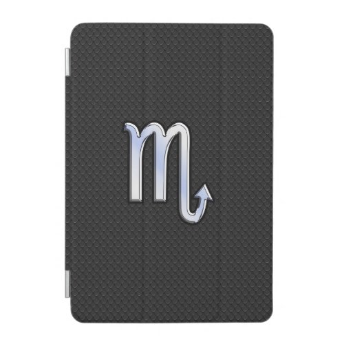 Silver Scorpio Zodiac Sign black snake skin iPad Mini Cover