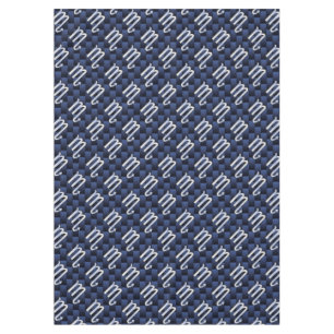 Silver Scorpio Zodiac Symbol Navy Carbon Fiber Tablecloth