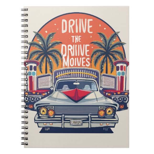 Silver Screen Nights: Retro Drive-In Movies Notebook (Front)