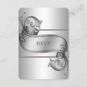 Silver Scroll RSVP Cards