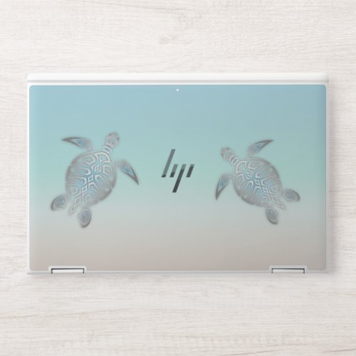 Silver Sea Turtle Beach Style HP Laptop Skin