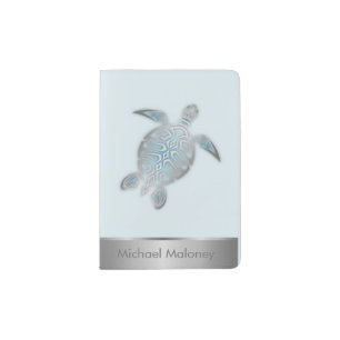 Silver Sea Turtle Passport Holder