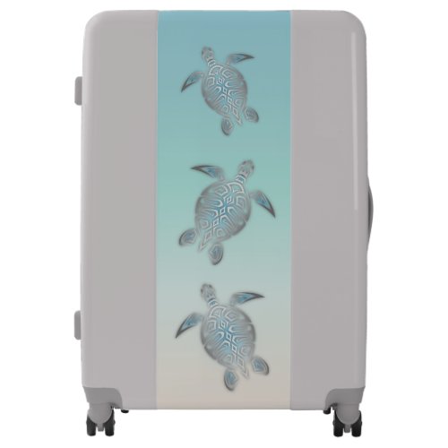 Silver  Sea Turtles Beach Style Luggage