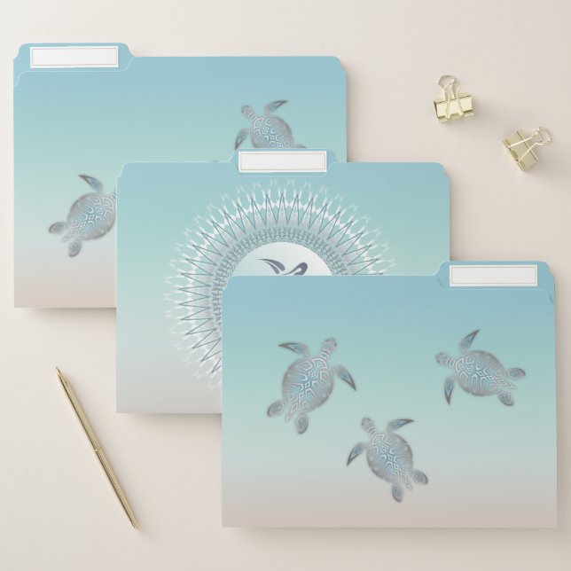 Silver Sea Turtles Beachstyle File Folder (Set)