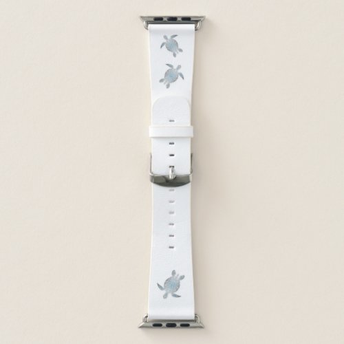 Silver Sea Turtles Coastal Maritime Apple Watch Band