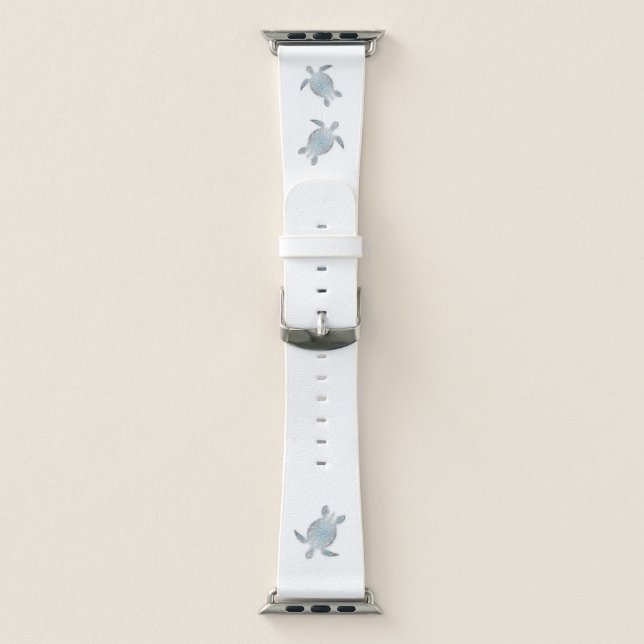 Silver Sea Turtles Coastal Maritime Apple Watch Band (Band)