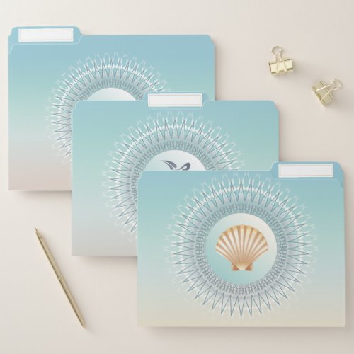 Silver Sea Turtles  Dolphin Coastal File Folder