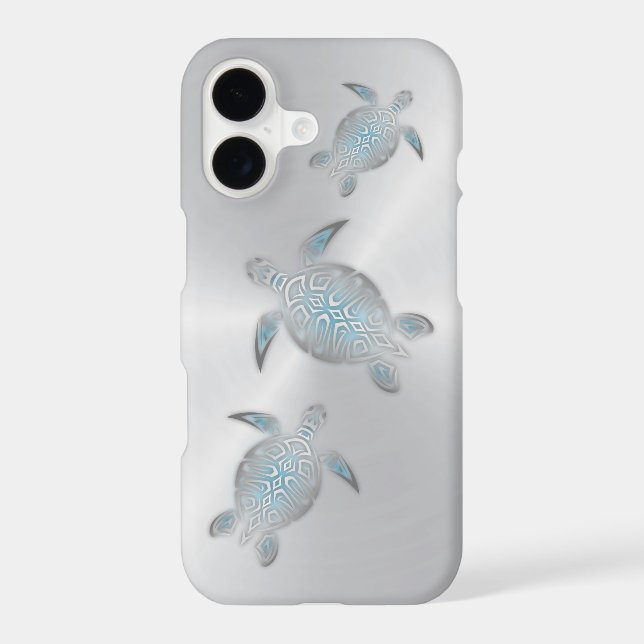 Silver Sea Turtles Iphone Case (Back)