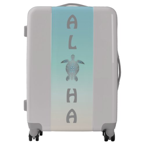 Silver Sea Turtles Turquoise Aloha Hawaii Tropical Luggage