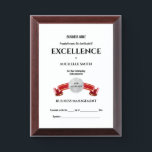 Silver seal red banner gold edge Top Performer Award Plaque<br><div class="desc">A faux silver scallop edged seal has an arched red banner scroll edged with faux gold on it and black font templates for your personal wording to record an outstanding achievement. Incorporate your own school, college or varsity crest or replace the graphic with your corporate logo to make it unique....</div>