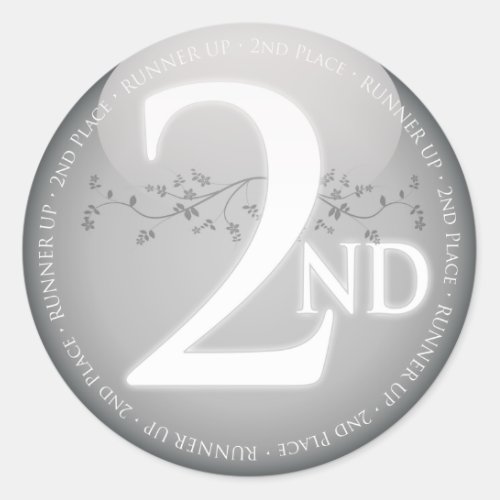 Silver Second Place 2nd Award Classic Round Sticker