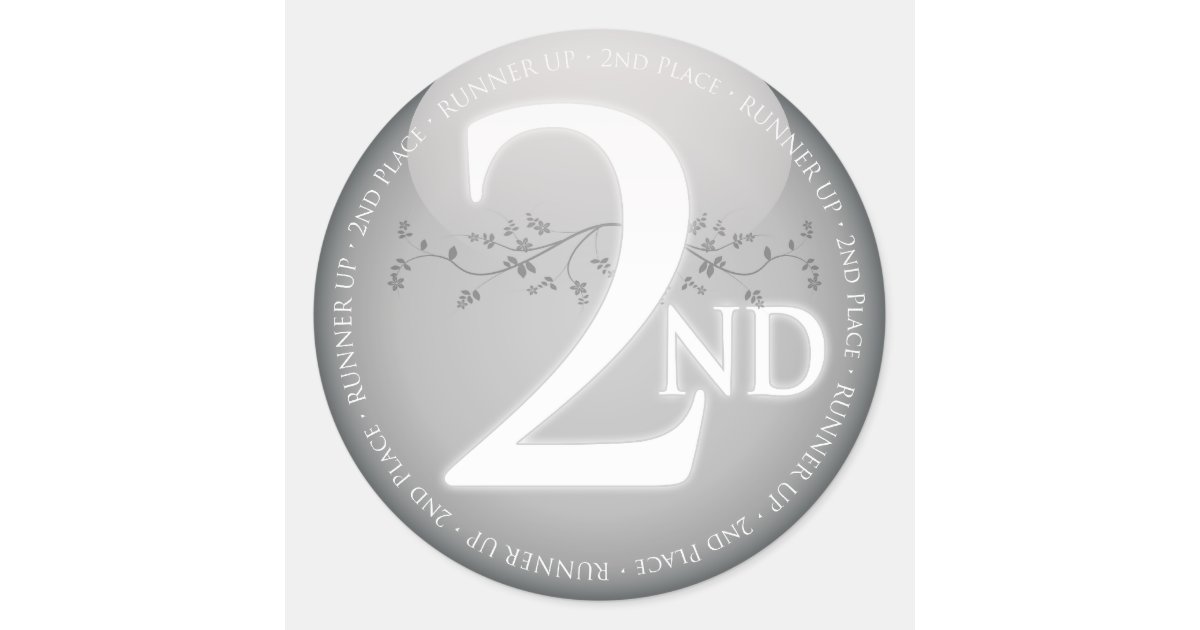 Silver Second Place 2nd Award Classic Round Sticker Zazzle Com