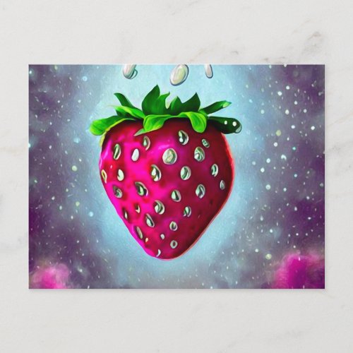 Silver Seed Strawberry Postcard