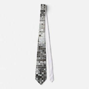 Silver Sequin Dazzle Glitz Glam Disco Mens Tie