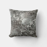 Silver Sequin Dazzle Glitz Glam Throw Couch Pillow at Zazzle