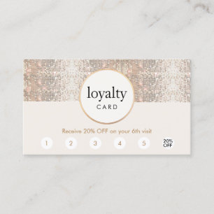 Silver Sequin Hair Salon 6 Punch Loyalty