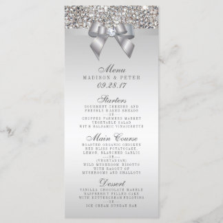 Silver Sequins Bow Wedding Menu