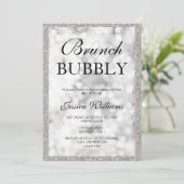 Silver Sequins Brunch & Bubbly Bridal Shower Invitation (Standing Front)