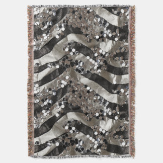 Silver Sequins burning man Throw Blanket