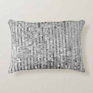 Silver sequins, glamorous seamless background. accent pillow